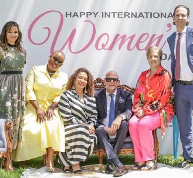 Segolame Thaga with guests at an International Women's Day event