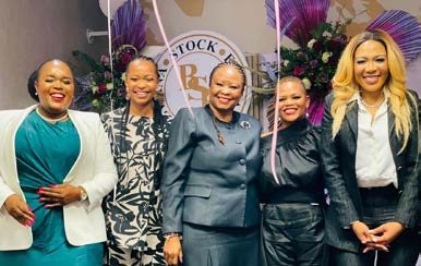 Segolame Thaga with women leaders at the Botswana Stock Exchange